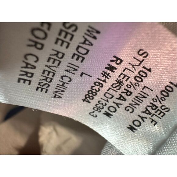 Sweet Lemon Women's Blue White Floral Short Puff Sleeve Babydoll Dress Large - Picture 5 of 8